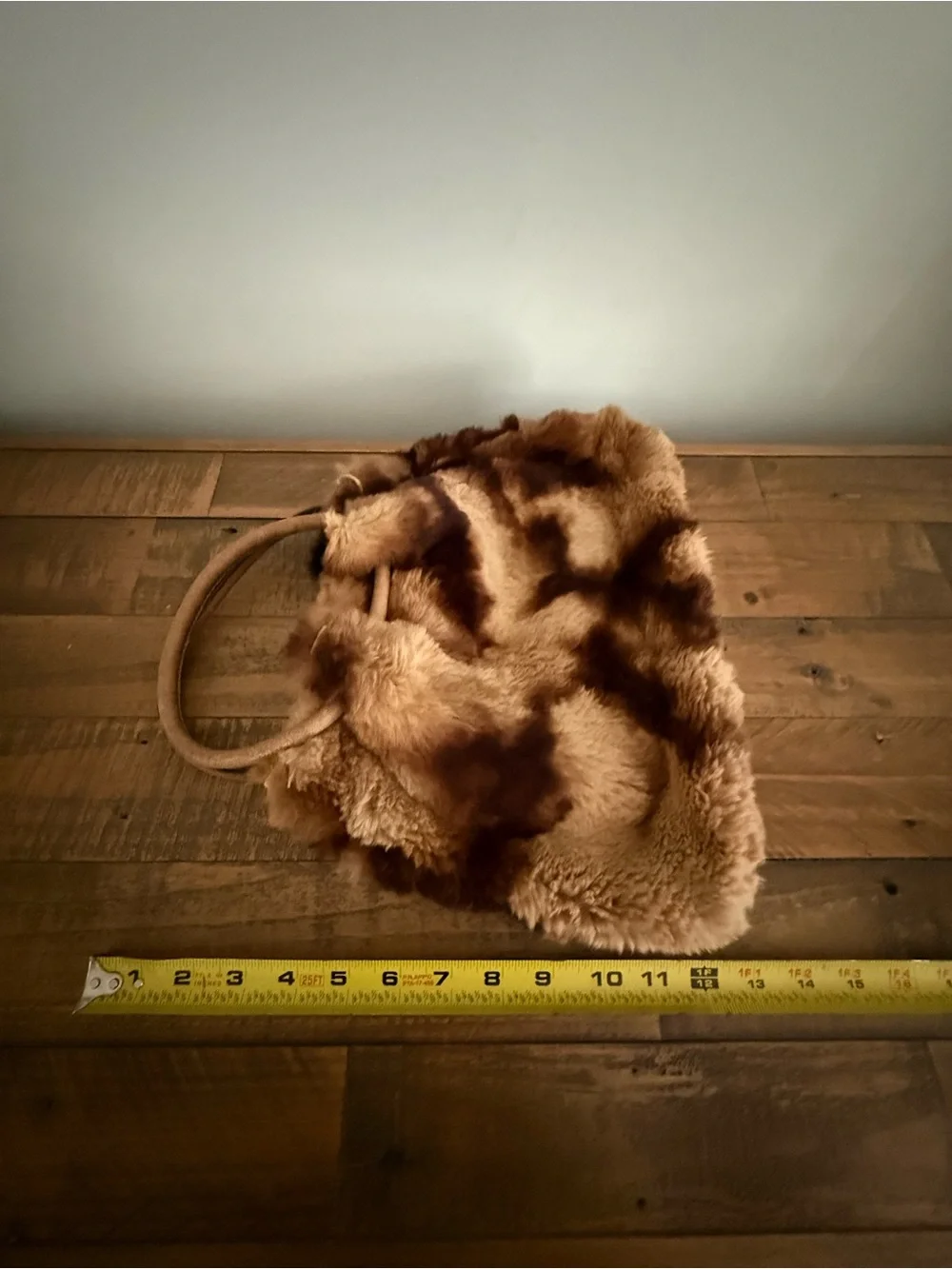 Hype Genuine Rabbit Fur Purse Leather Round